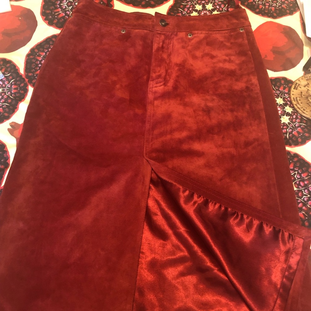 Rust Red Suede Skirt GAP